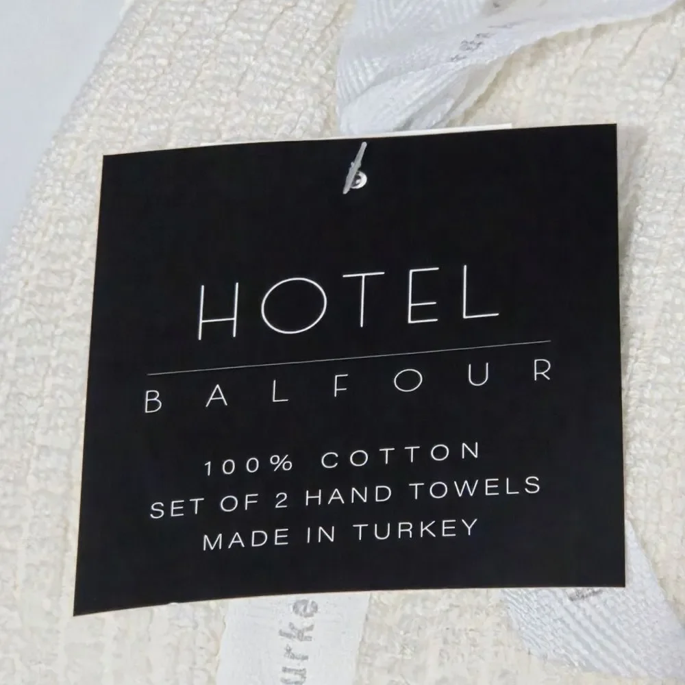 Hotel Balfour 4pc Cream And Taupe Turkish Cotton Towel Set 2 Bath 2 Hand